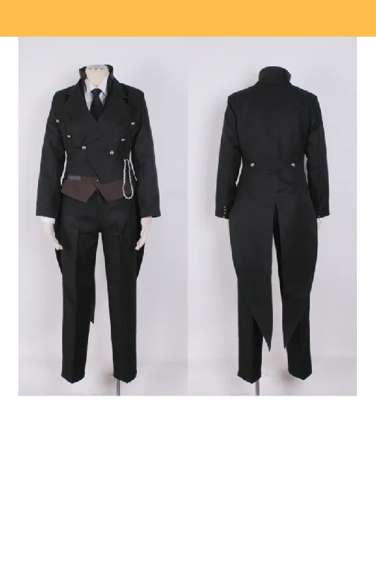 Black Butler Kuroshitusji Sebastian Anime Version Cosplay Costume