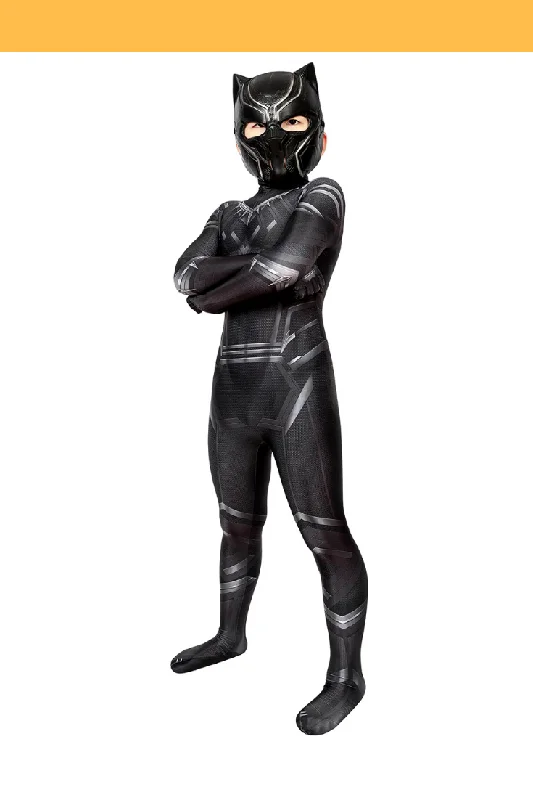 Black Panther Civil War Kids Size Digital Printed Cosplay Costume