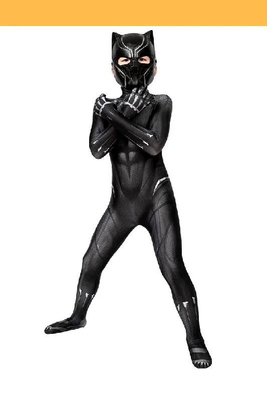 Black Panther Kids Size Digital Printed Cosplay Costume