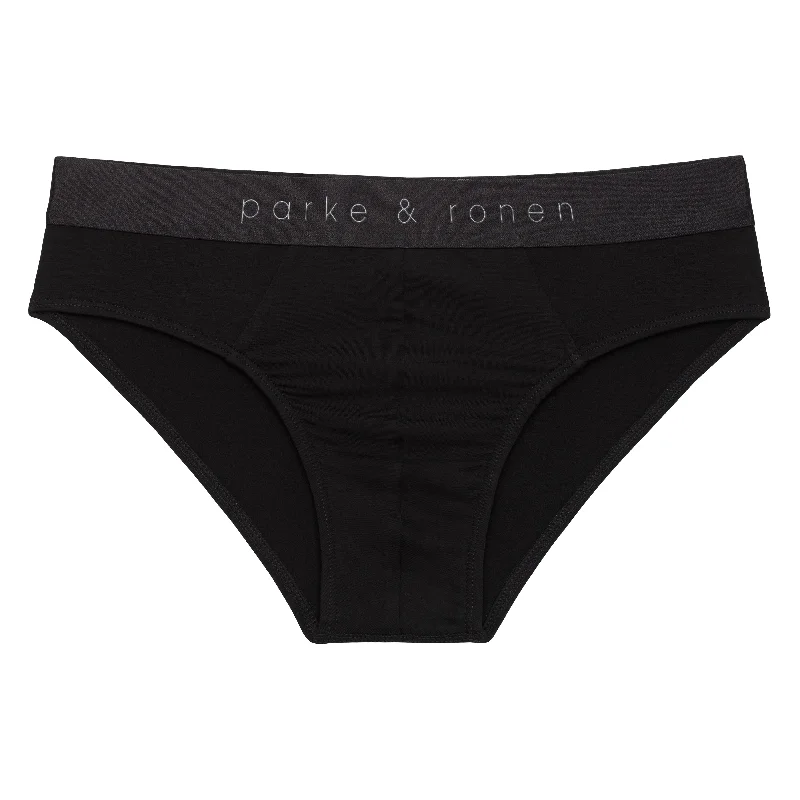 Weekend Specials to Cherish Black Solid Low Rise Brief