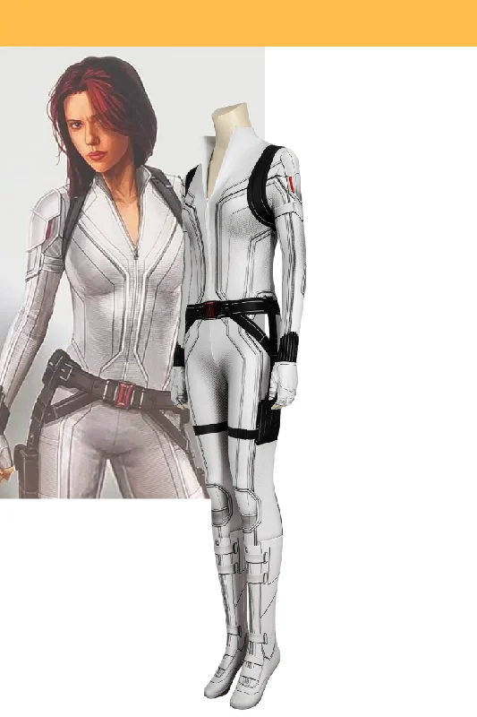 Super Discount Black Widow 2021 Movie White Digital Printed Cosplay Costume