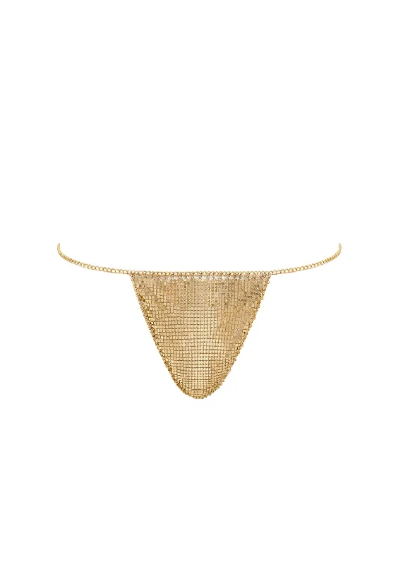 Price Slash Cyla Chainmail Thong (Gold)