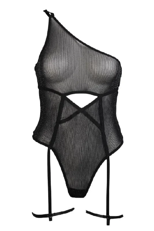 Savings Event Breakaway Garter Teddy- Black