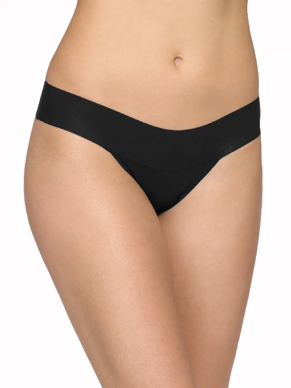 Huge Discounts BreatheSoft® Natural Rise Thong Black