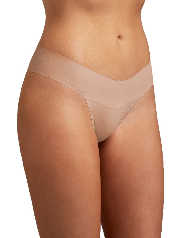 Steals and Deals BreatheSoft® Natural Rise Thong Taupe