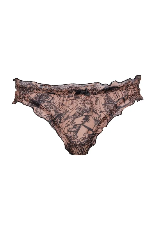 Weekend Discounts You Deserve Cadolle Mimi Chiffon Paris Print Panty