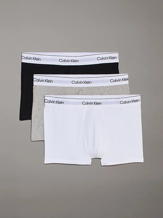 Amazing Deals Calvin Klein 3 Pack Men's Modern Cotton Trunks - Grey Heather/White/Black