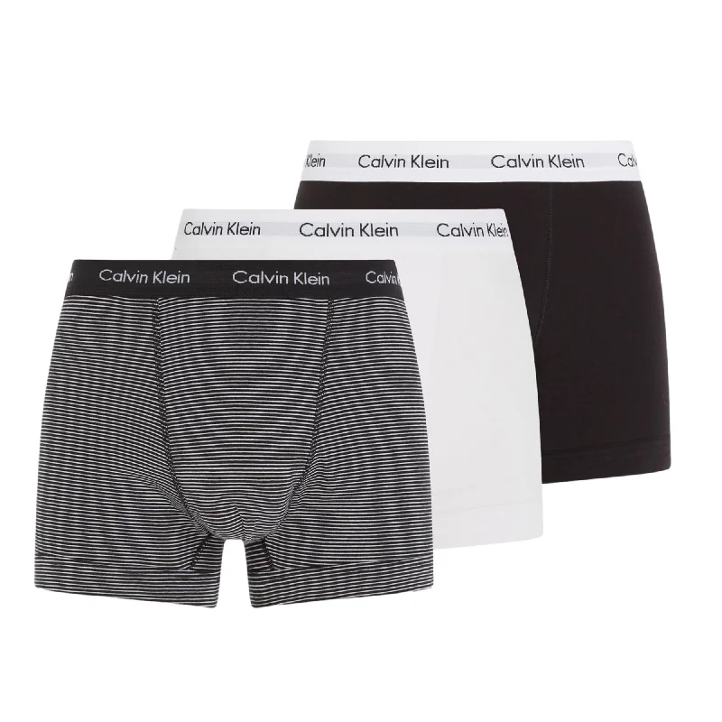 Bargain Blast Calvin Klein Cotton Stretch Trunks 3 Pack - Black / White