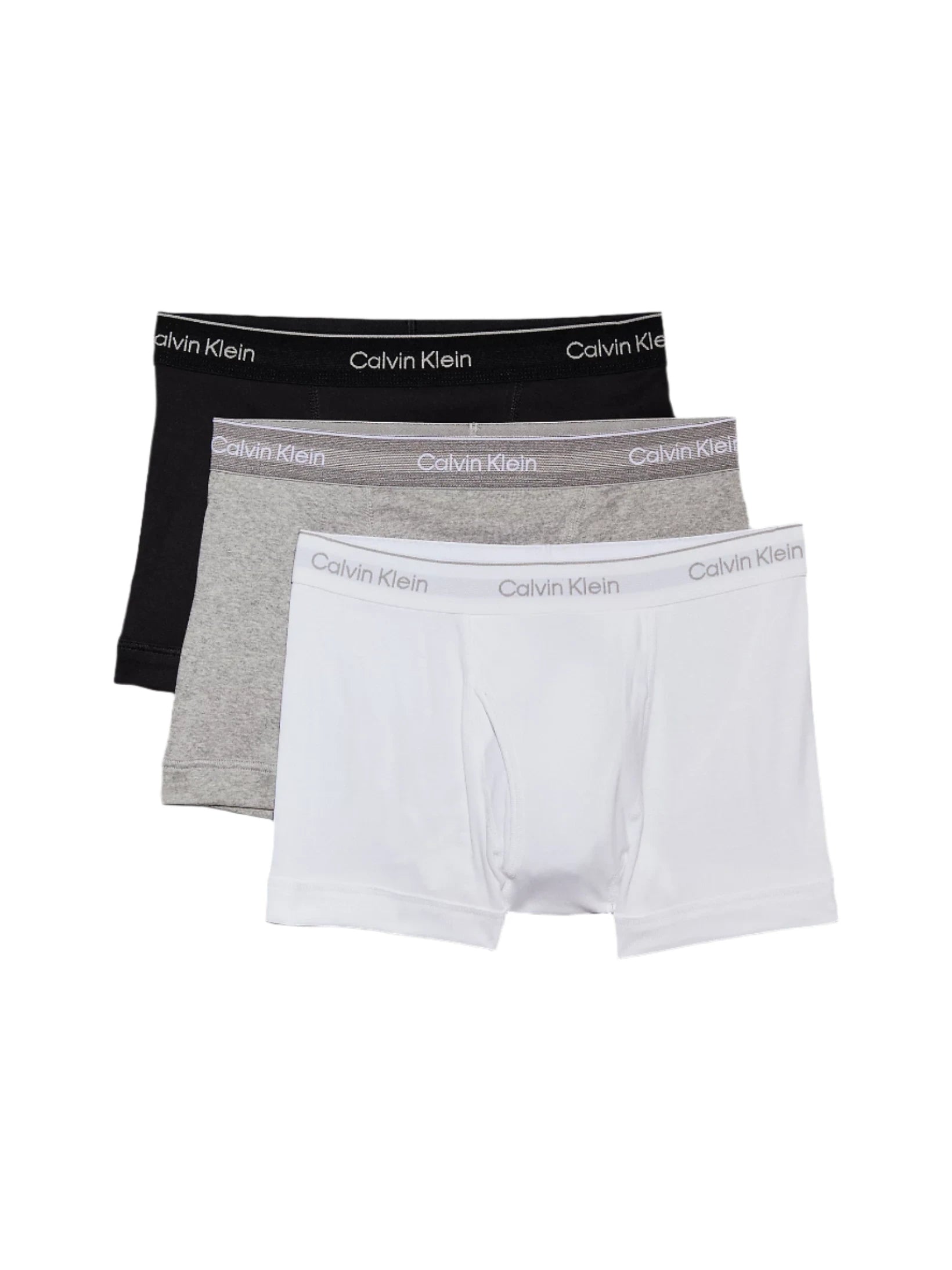Online Exclusive Calvin Klein Mens Cotton Classics Trunk 3 Pack - Black/Grey Heather/White Online Exclusive Calvin Klein Mens Cotton Classics Trunk 3 Pack - Black/Grey Heather/White