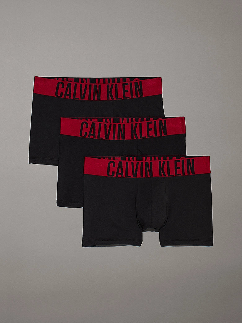 Members Only Calvin Klein Mens Intense Power 3 Pack Trunk - Black Juneberry Wbs
