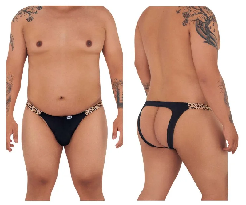 Discount Mania CandyMan 99536X Bikini Jockstrap Color Black-Animal Print