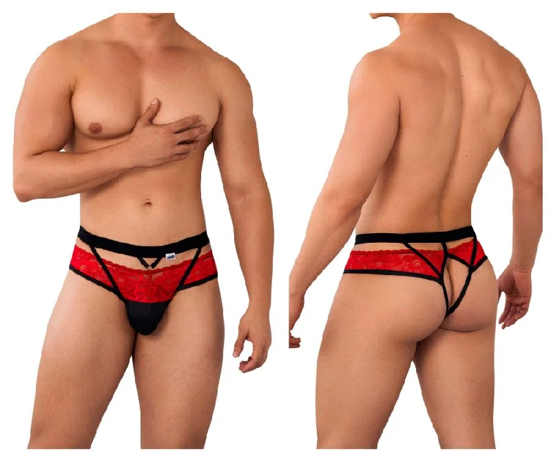 Stock Clearance CandyMan 99627 Lace Jockstrap Color Red