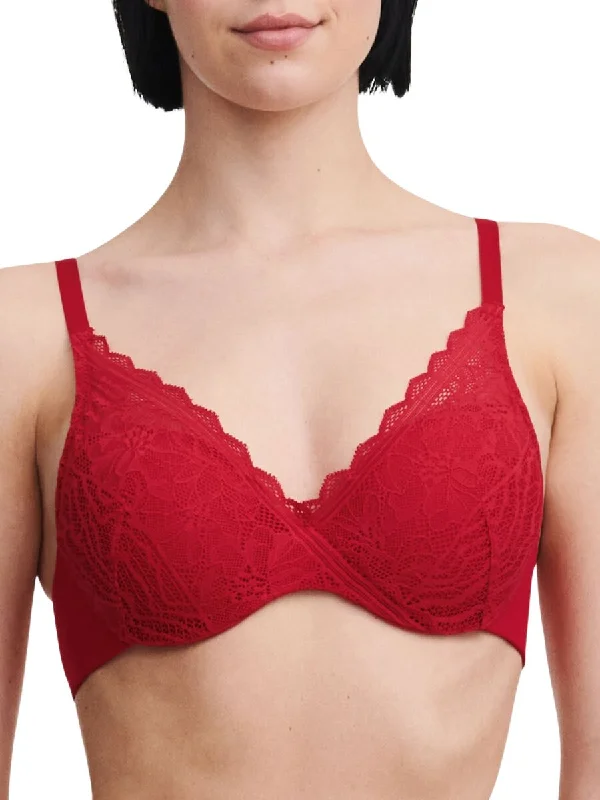 Easy Feel Floral Touch Covering Memory Foam Bra - Scarlet