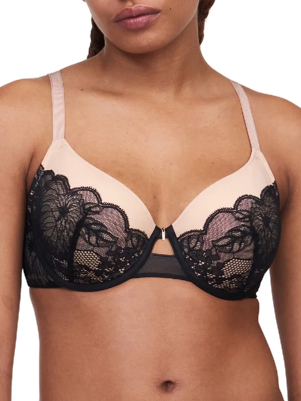 Exclusive Access Midnight Flowers Covering T-Shirt Bra - Black