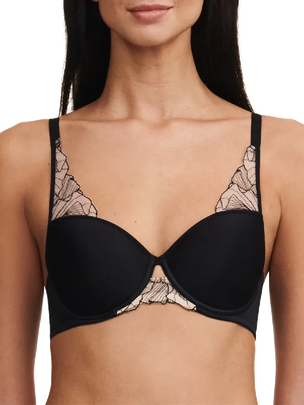 Tattoo Love Half Cup Memory Foam T-Shirt Bra - Black/Golden Beige