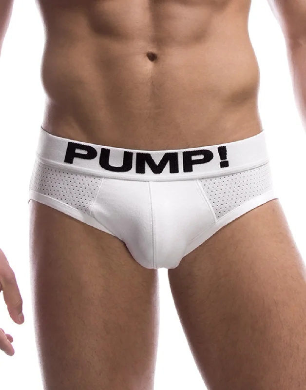 Weekend Savings Extravaganza PUMP! Men's Classic Low Rise Mesh White Briefs 12008