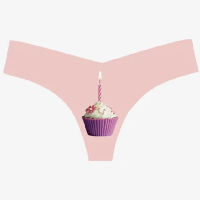 Bonus Offer Commando Photo-Op Thong in Birthday Cake CT18