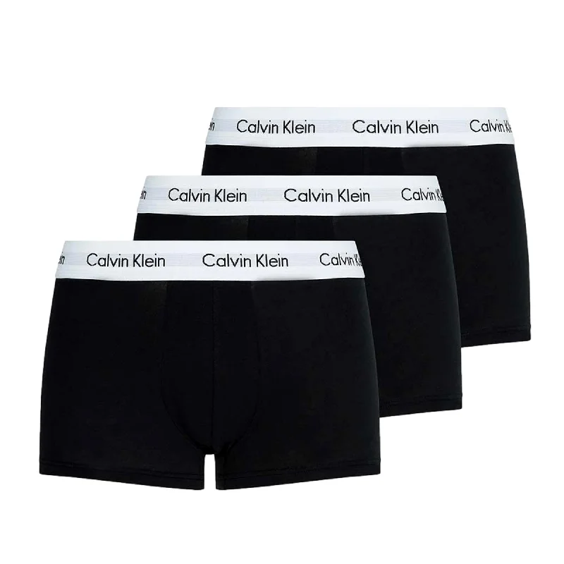 Calvin Klein 3 Pack Cotton Stretch Low Rise Trunks - Black