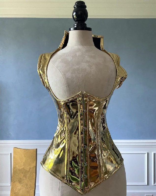 Savings Alert Gold, black, or Silver vest corset in gothic style with high back. Gothic Victorian, steampunk affordable cheap corset, girlfriend's gift, historical corset Savings Alert Gold, black, or Silver vest corset in gothic style with high back. Gothic Victorian, steampunk affordable cheap corset, girlfriend's gift, historical corset