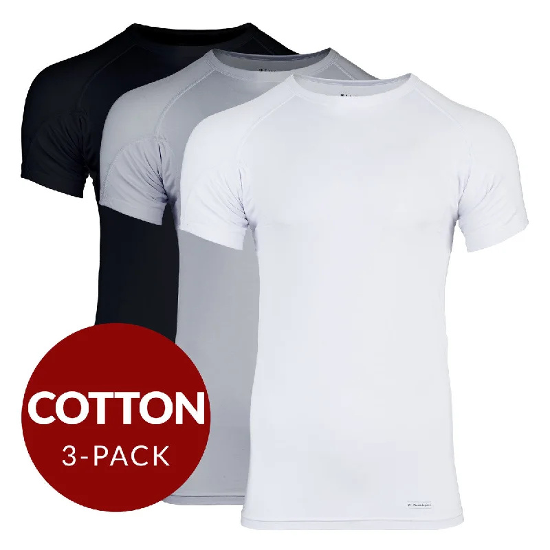 Shop and Save Crew Neck Cotton Sweat Proof Undershirt For Men - Mix 3-Pack (1x White, Black, Grey) Shop and Save Crew Neck Cotton Sweat Proof Undershirt For Men - Mix 3-Pack (1x White, Black, Grey)