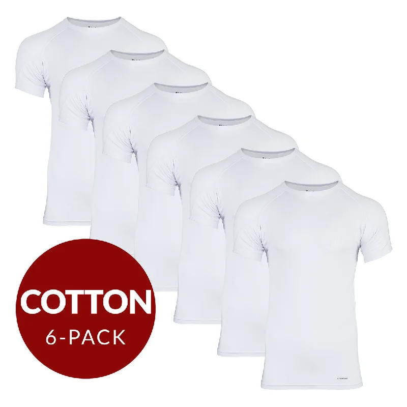 Sale Event Crew Neck Cotton Sweat Proof Undershirt For Men - White 6-Pack