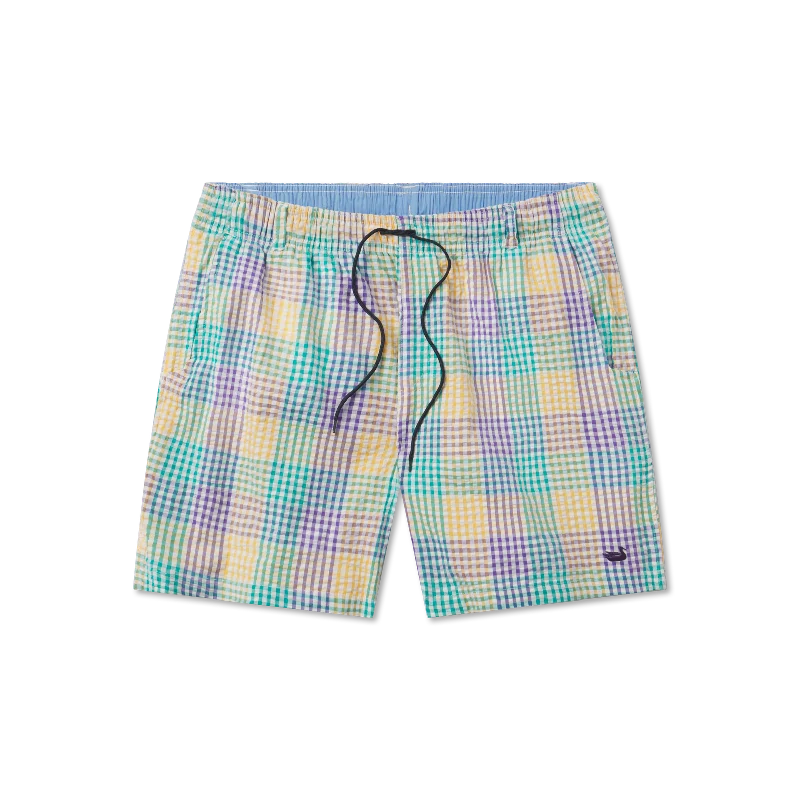 Purple Green and Gold Seersucker Gingham