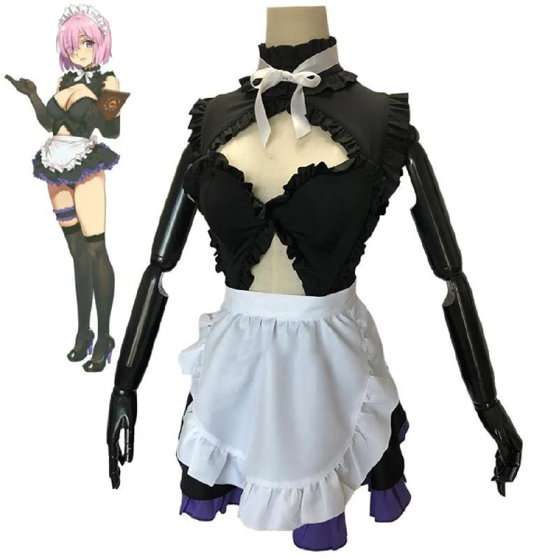 Half Price Fate Grand Order Mash Kyrielight Sexy Maid Dress Uniform Outfit Anime Cosplay Costumes C00123 Half Price Fate Grand Order Mash Kyrielight Sexy Maid Dress Uniform Outfit Anime Cosplay Costumes C00123