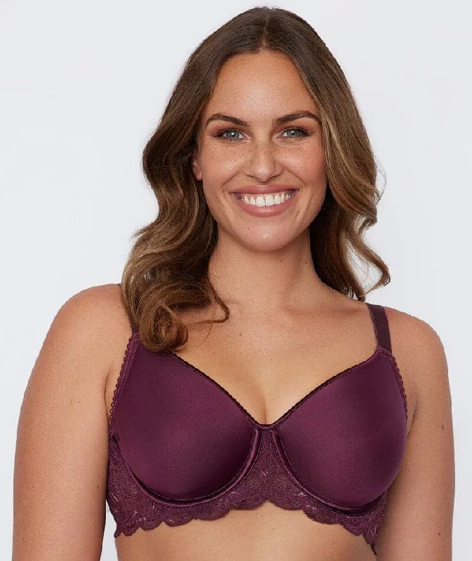 Limited Quantity Fayreform Lace Perfect Contour Spacer Bra - Prune