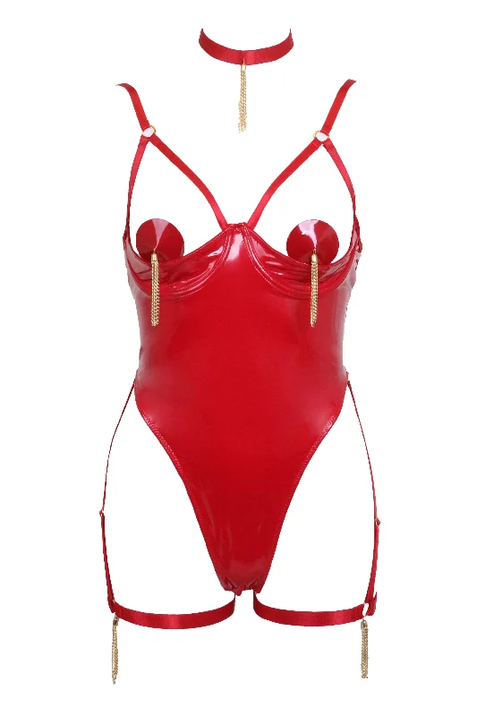 Big Discounts Fetish Play Shelf Cup Teddy - Red