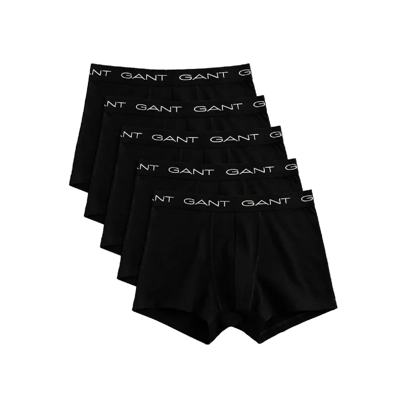 Gant 5 Pack Cotton Stretch Trunks - Black