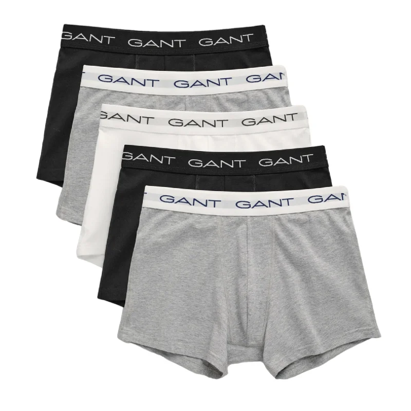 Year-End Clearance GANT Trunks 5 Pack -  Light Grey Melange