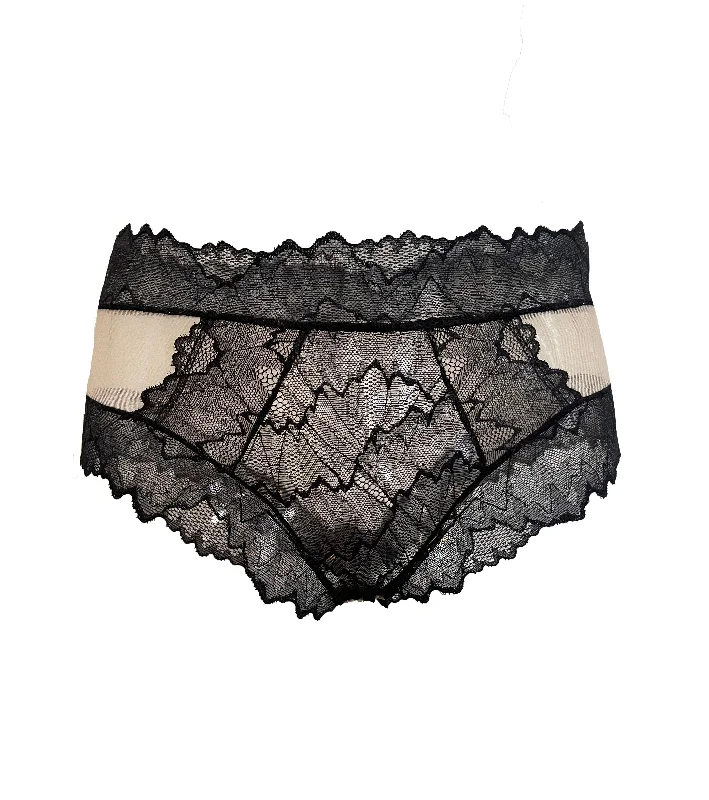 Weekend Bargains to Savor Georgia Elastic-Free Sparkle Lace and Sheer Tulle Brief