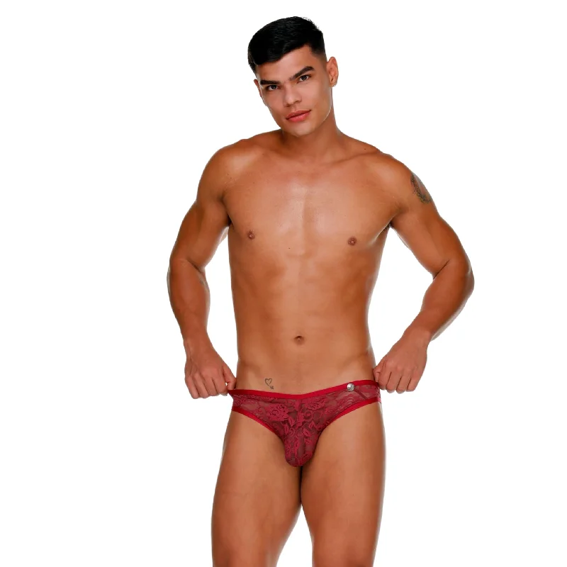 Weekend Savings Delight Gigo Alphamale brief lace wine