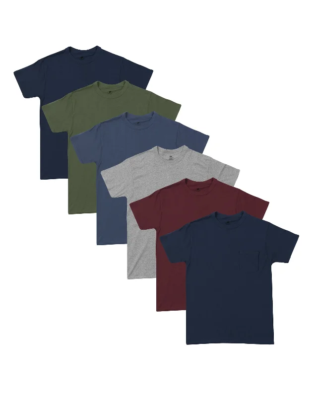 Hanes Men's Soft And Breathable Pocket Tee Assorted 6-Pack