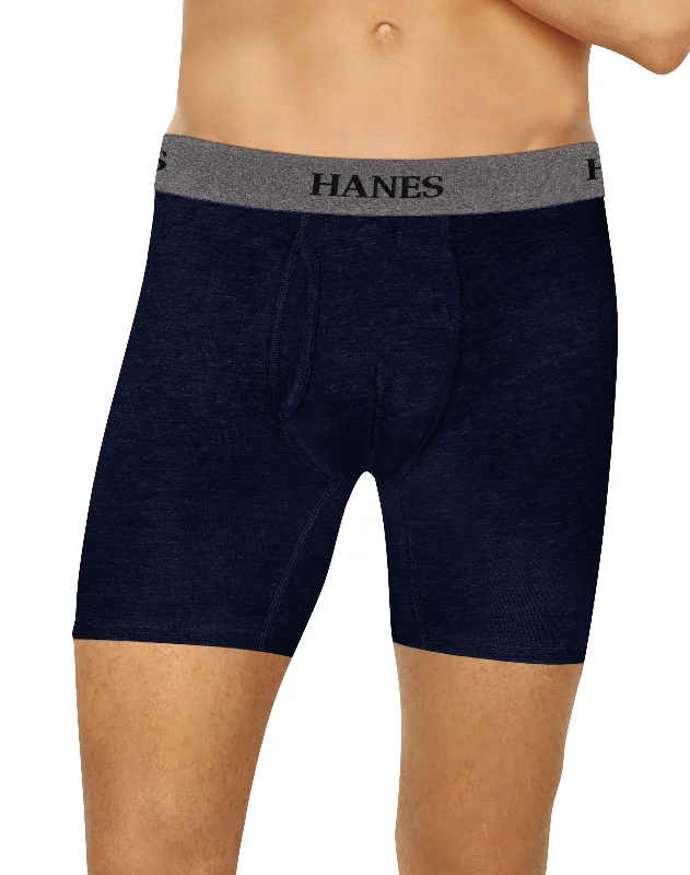 Unmissable Offer Hanes Mens Ultimate Cotton Stretch Comfort Flex Fit Boxer Briefs 3-Pack