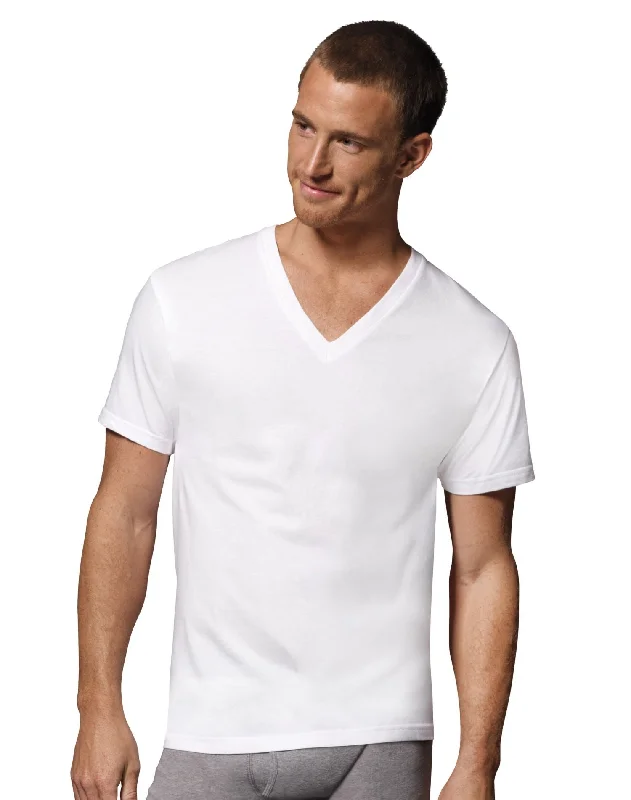 Hanes Men's TAGLESS V-Neck Undershirt 5-Pack