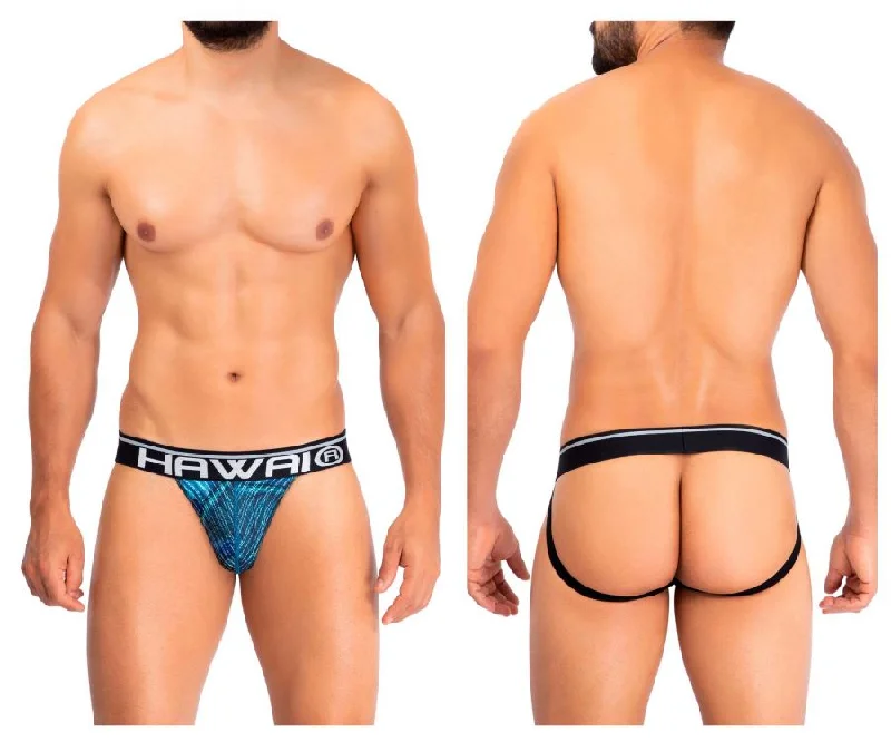 Massive Deal HAWAI 42168 Printed Microfiber Jockstrap Color Royal Blue