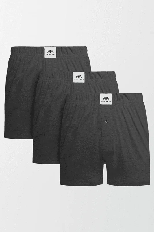 Weekend Offers That Thrill Jersey Boxer Shorts - Charcoal Grey Pack Of 3