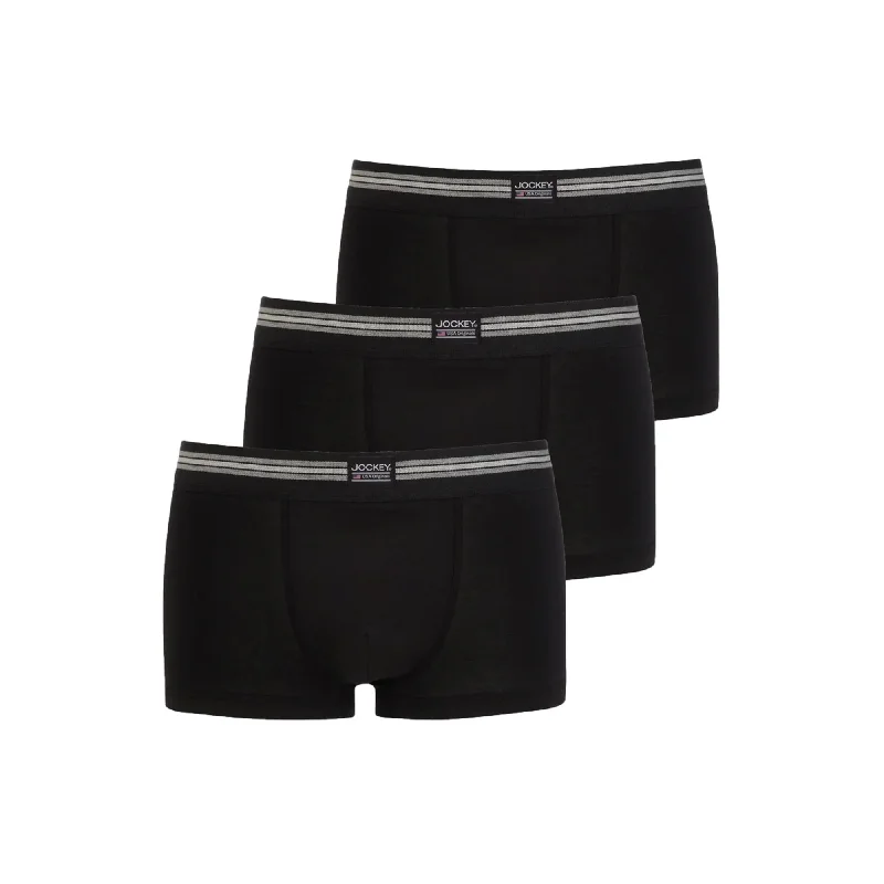 Year-End Sale Jockey Cotton Stretch Short Trunk 3 Pack - Black