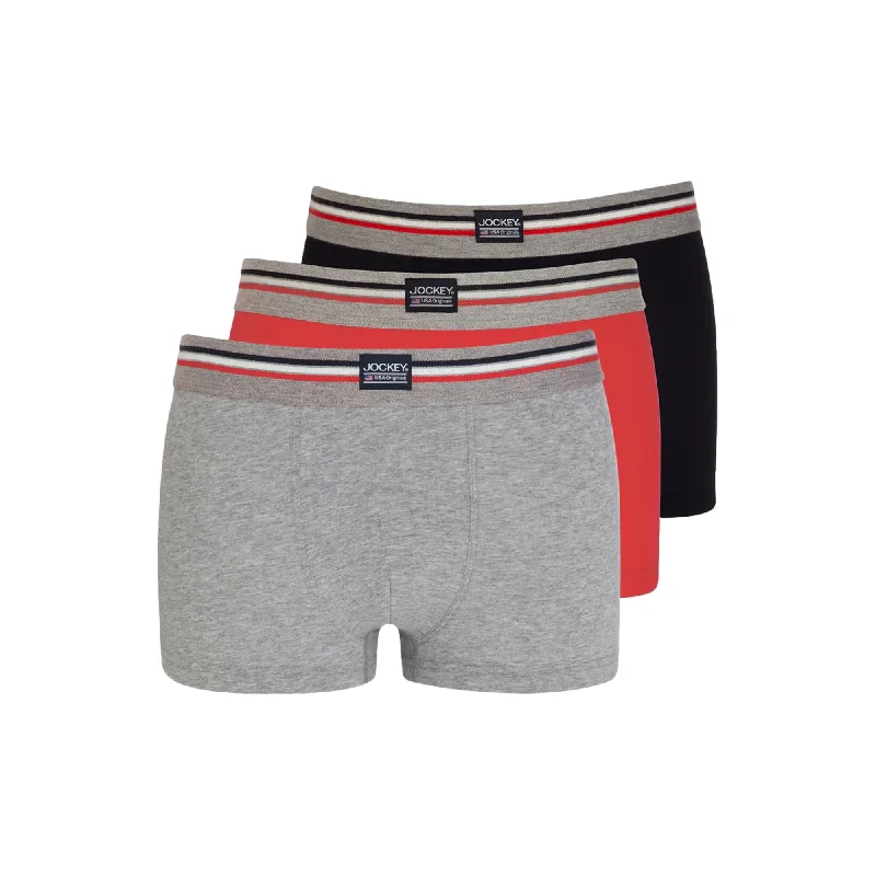 Blowout Sale Jockey Cotton Stretch Short Trunk 3 Pack - Grey Mix