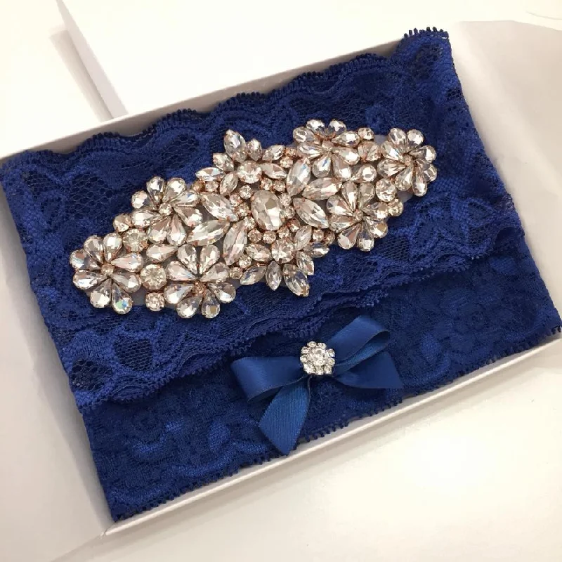 JODY| ROYAL BLUE WEDDING GARTER SET