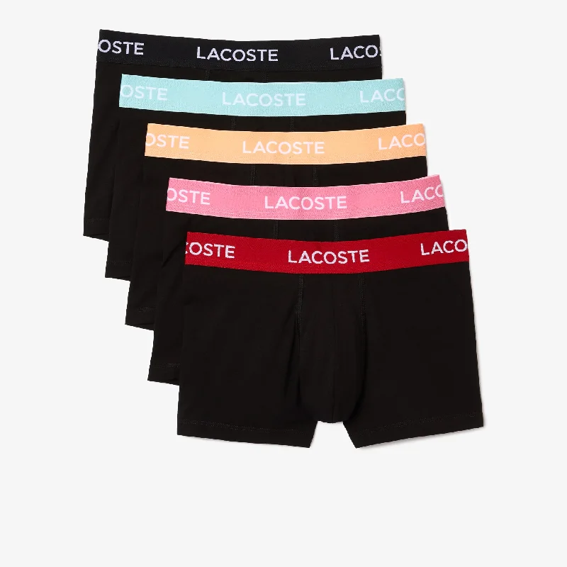 Clearance Event Lacoste 5 Pack Cotton Stretch Trunk - Black/Pastille Mint/Lighthouse Red/Ledge-Reseda /Light Orange Clearance Event Lacoste 5 Pack Cotton Stretch Trunk - Black/Pastille Mint/Lighthouse Red/Ledge-Reseda /Light Orange
