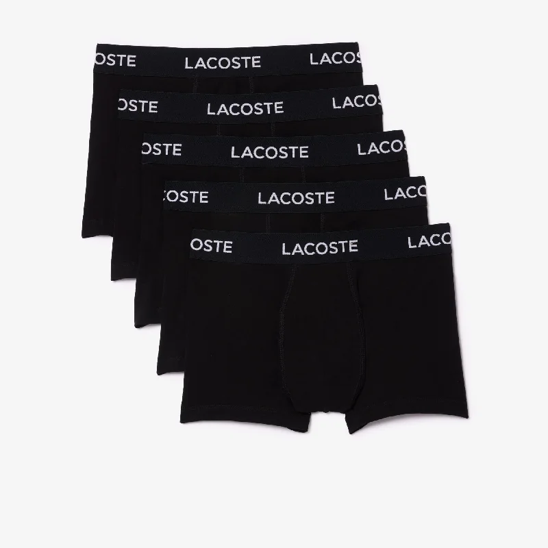 Exclusive Deal Lacoste 5 Pack Cotton Stretch Trunk -Black