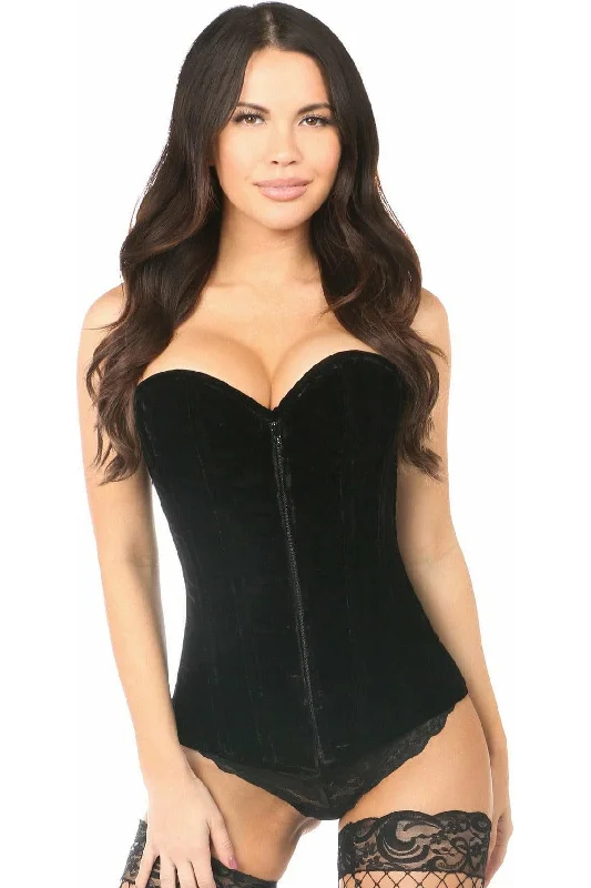 Discount Days Lavish Black Velvet Overbust Corset