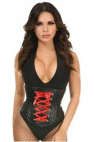 Savings Spectacular Lavish Wet Look Faux Leather Lace-Up Under Bust Corset