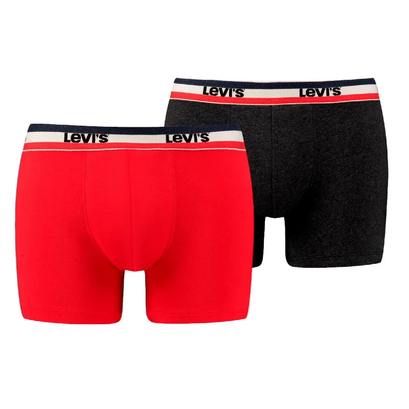 While Supplies Last Levi's 2 Pack 200Sf Sportswear Logo Colour Boxer Brief - Red/Charcoal While Supplies Last Levi's 2 Pack 200Sf Sportswear Logo Colour Boxer Brief - Red/Charcoal