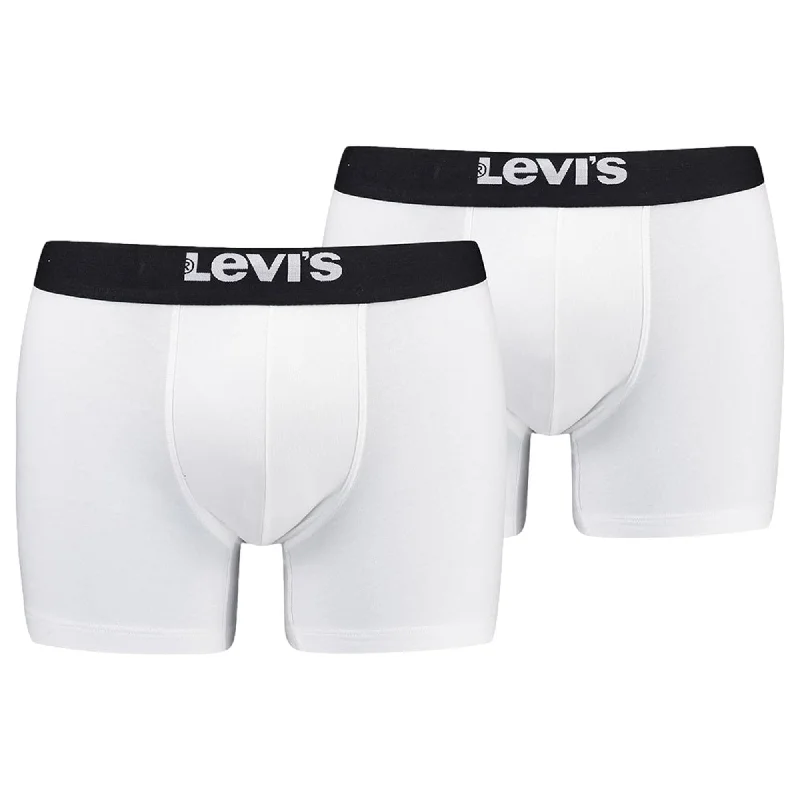 Deal Frenzy Levi's 2 Pack Solid Basic Boxer Brief - White/Black