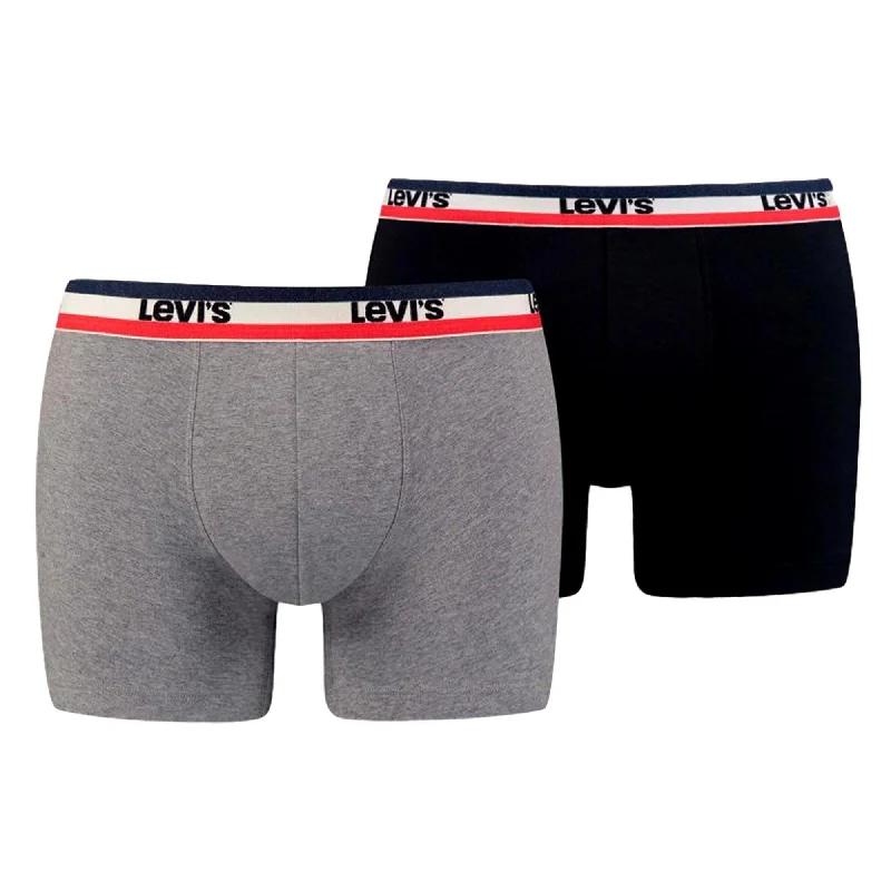 Levi's 2 Pack Sportswear Logo Colour Boxer Brief - Black/Grey