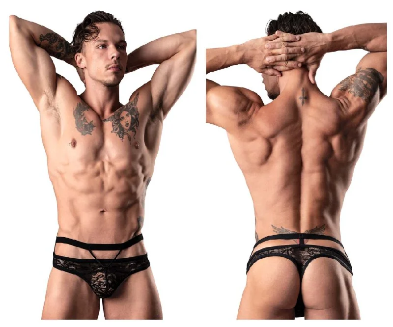 Fantastic Offers Male Power 446-289 Lucifer Cut Out Strappy Thong Color Black