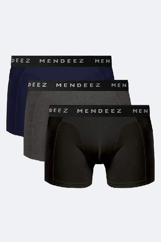 Weekend Shopping Bliss Boxer Briefs - Black, Charcoal Grey & Navy Blue Pack Of 3